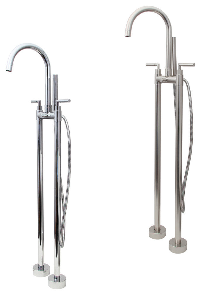 Dyconn Faucet - FreeStanding tub Filler Faucet w/ Hand Shower, Chrome