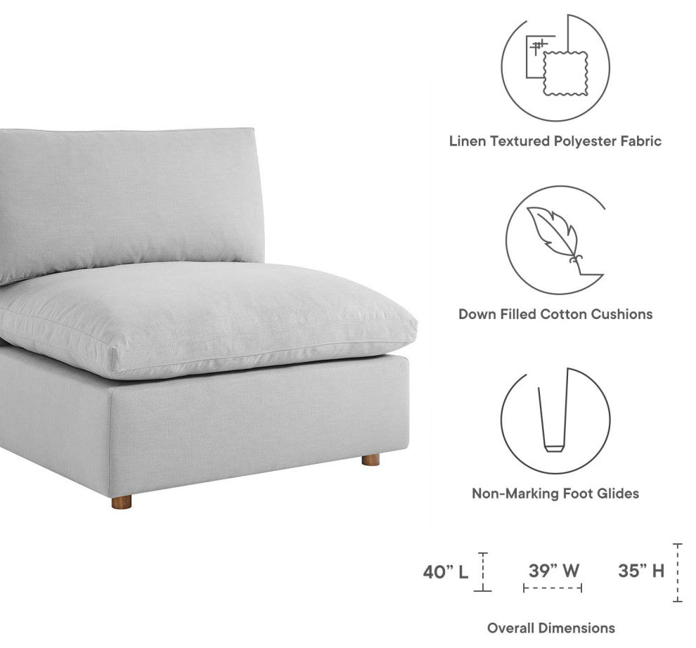 Commix Down Filled Overstuffed Armless Chair