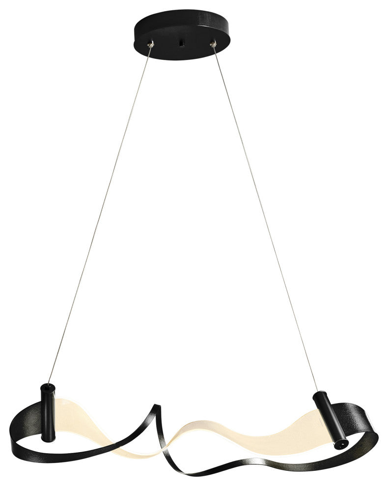 Zephyr LED Pendant - Black Finish - Standard Overall Height