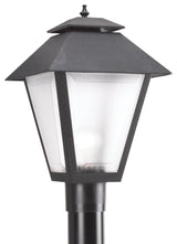 1-Light Outdoor Post Lantern, Black