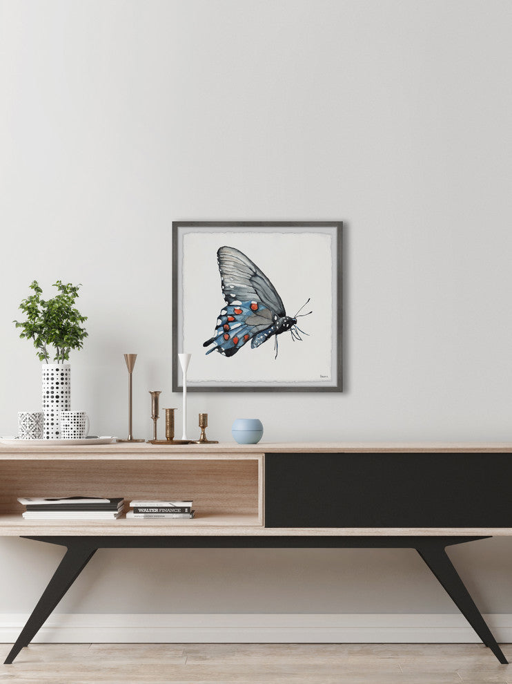 "Dotted Butterfly" Framed Painting Print, 12"x12"