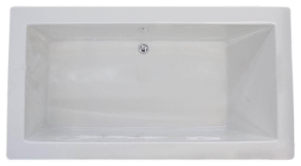 Bronzino 42 x 72 Rectangular Soaker Drop-In Bathtub - Tub with Center Drain