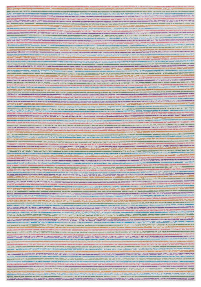 Safavieh Summer Collection Indoor-Outdoor SMR421 Rug, Ivory/Blue, 4'x6'