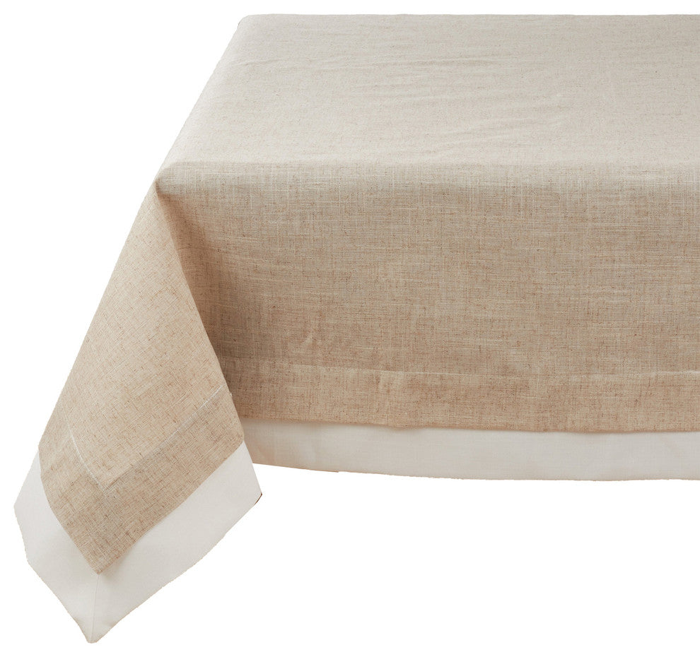 Moldura Collection Double Layer Linen Tablecloth, Natural, 67"x120"