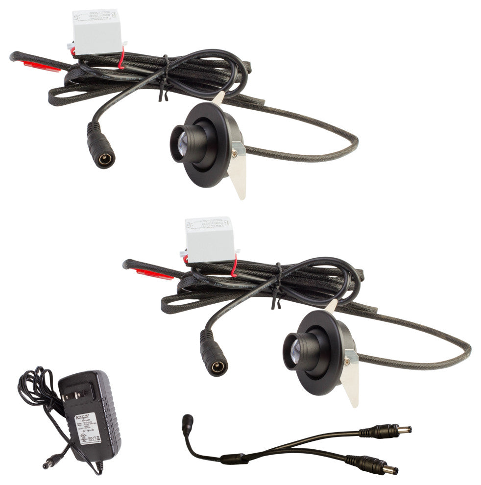 Showcase LED Spotlight Adjustable Beam Angle, 2 Recessed Light With Ul Power Supply