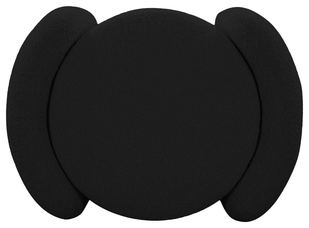 Horizon Boucle Fabric Upholstered Ottoman, Black