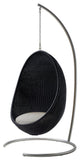 Nanna Ditzel Exterior Hanging Egg Chair, Black - Sunbrella Sailcloth Seagull Cushion, Chain and Stand