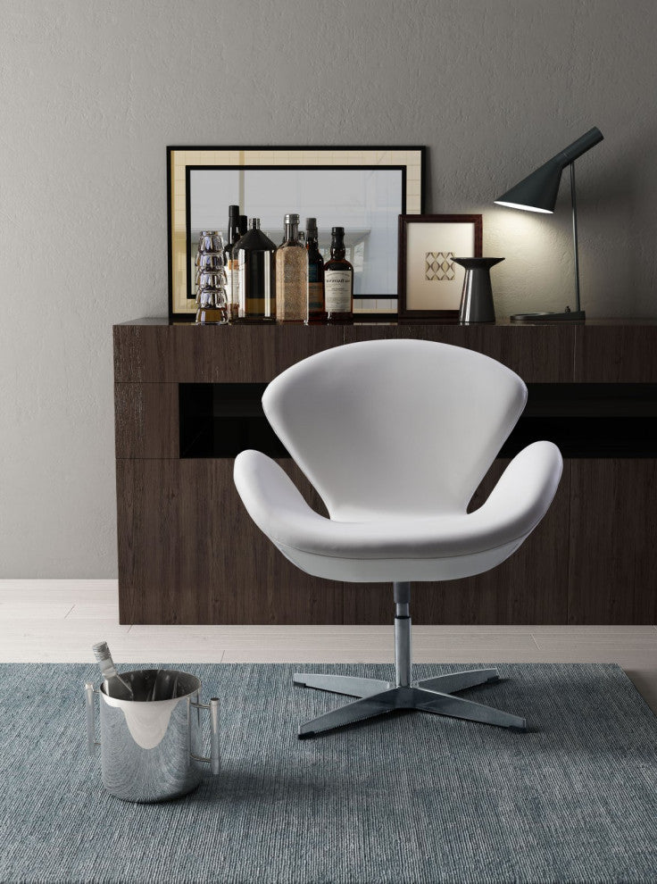 Accent Chair, Steel Metal, Fabric, White, Silver, Lounge Cafe Lobby Hospitality