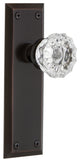 New York Plate Passage Crystal Glass Knob, Timeless Bronze