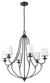 6 Light 28.5 in. Matte Black Chandelier