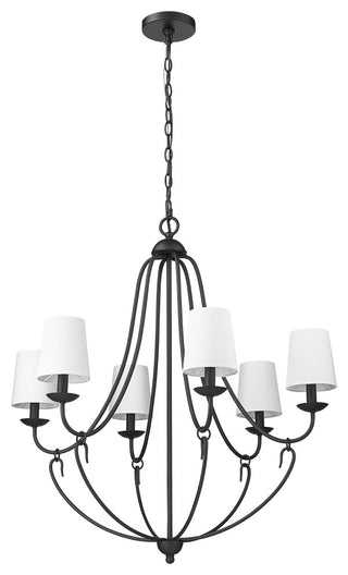 6 Light 28.5 in. Matte Black Chandelier
