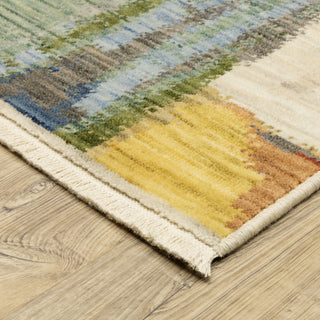 Saturn Painted Abstract Multi/Pink Wool Blend Area Rug 6'7" x 9'6"