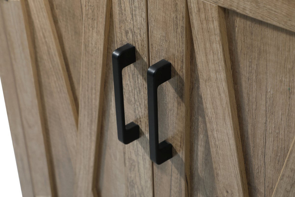 Home Living 19" Farmhouse Natural Oak-Light Bathroom Vanity