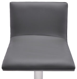 Crystal Swivel Bar Stool, Adjustable, Brushed Stainless Steel, Gray