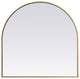 Elegant Decor Metal Frame Arch Mirror 36X36" in Brass