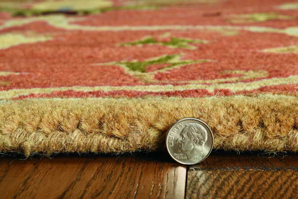 HomeRoots 5' Round Polyester Blue or Sage Area Rug