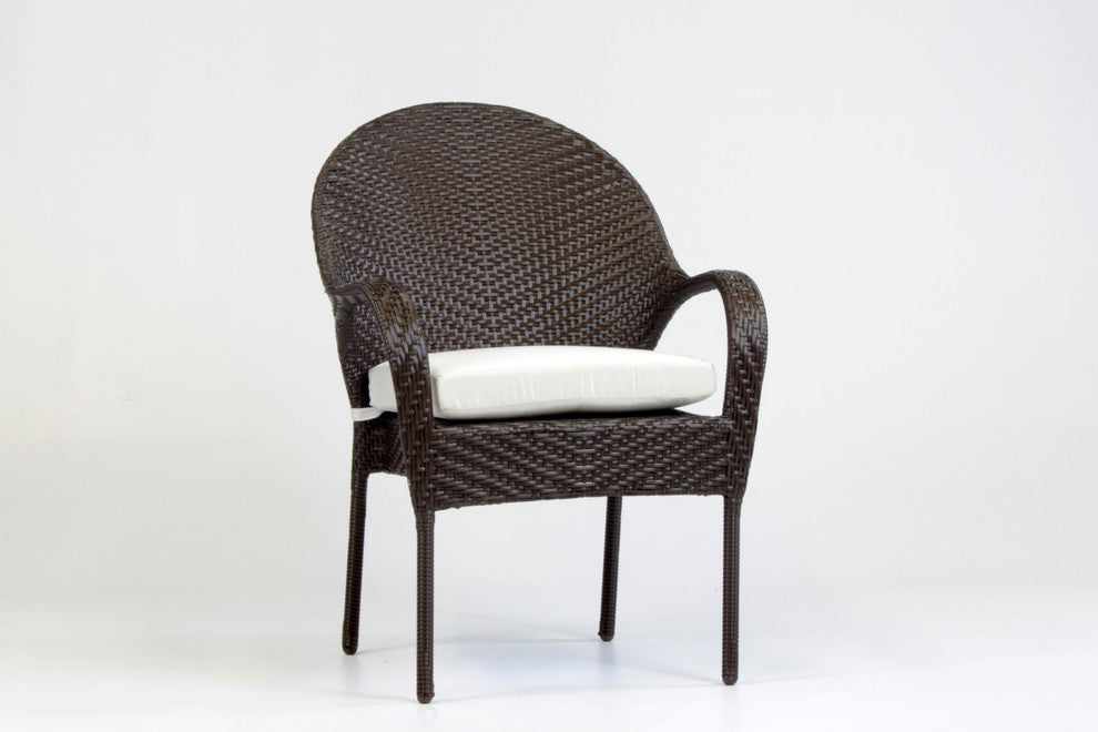 Bahia Chocolate Bistro Dining Arm Chair, Sunsetter Capri