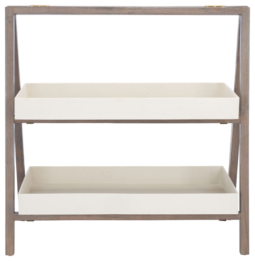 Safavieh Danser Patio Shelf, Dark Walnut/Beige