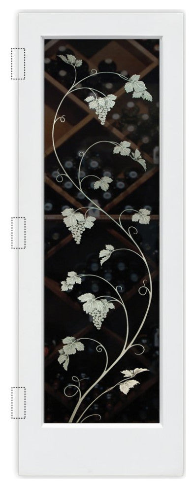 Wine Door - Vineyard Grapes Unfurled - Primed - 28" x 80" - Book/Slab Door
