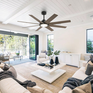 60-inch Industrial 8-Blades Black LED Ceiling Fan with Remote