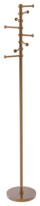 Freestanding Coat Rack with Six Pivoting Pegs, Brushed Bronze