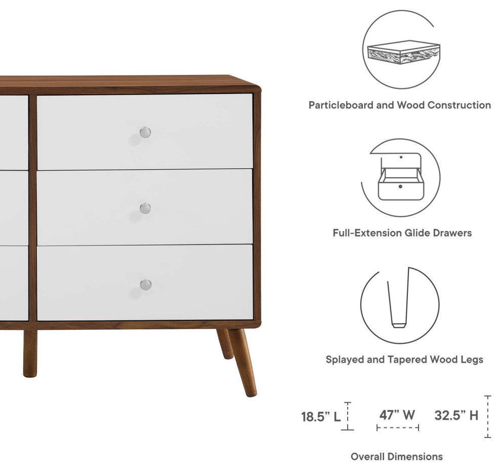 Transmit 47" Dresser, Walnut White