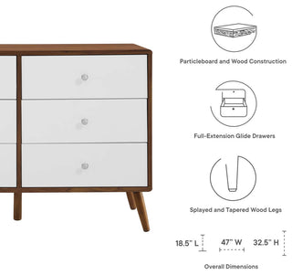 Transmit 47" Dresser, Walnut White
