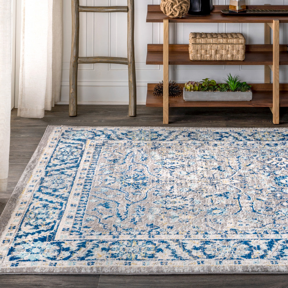 Modern Persian Boho Floral Area Rug, 8 X 10
