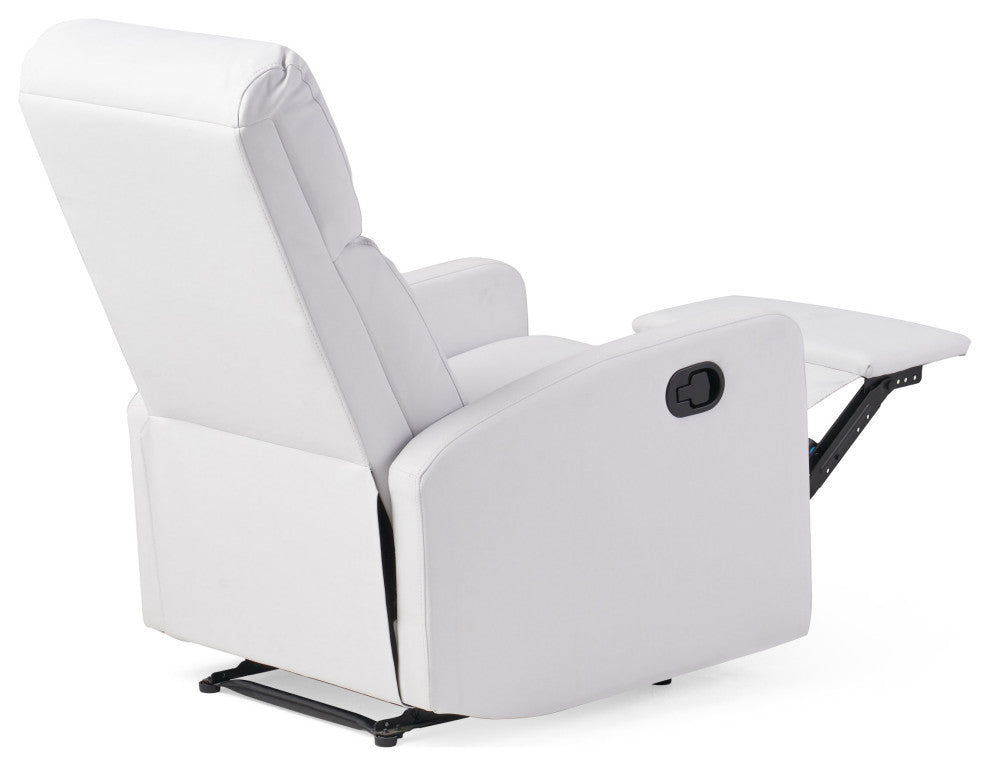 GDF Studio Teyana White Faux Leather Recliner