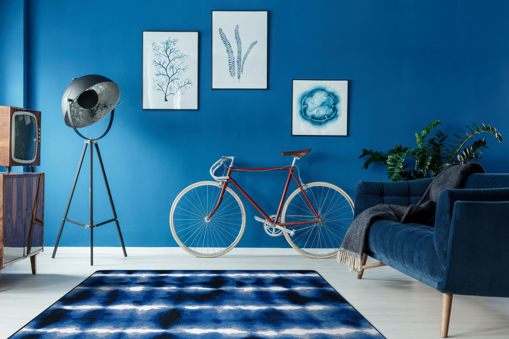 Sound Off Cobalt Rug, 3'10" X 5'4"