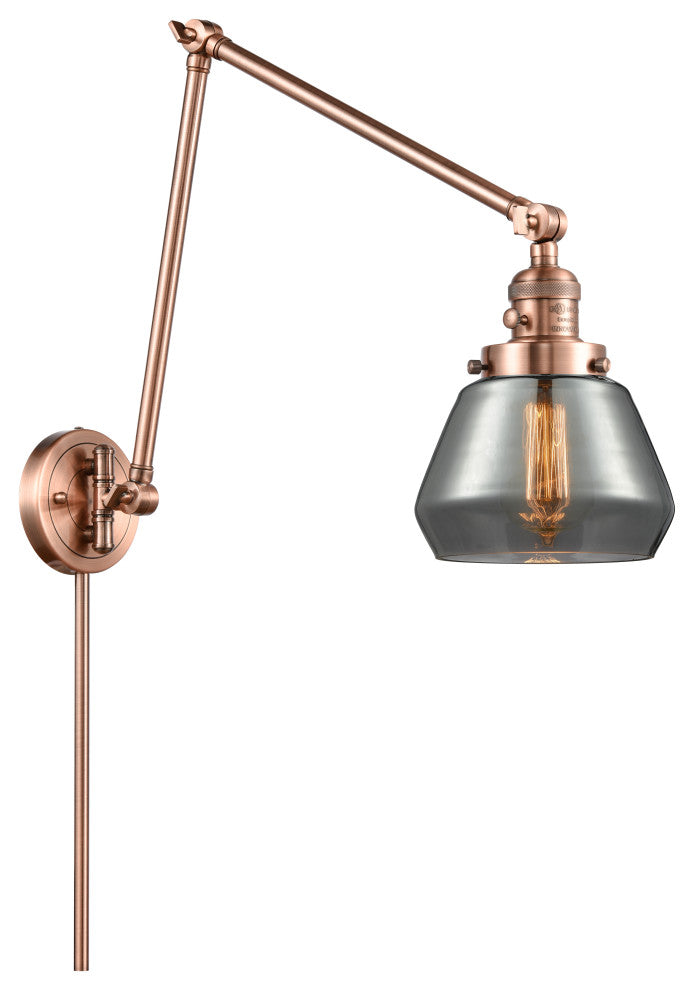 Fulton Swing Arm With Switch, Antique Copper, Plated Smoke, Plated Smoke