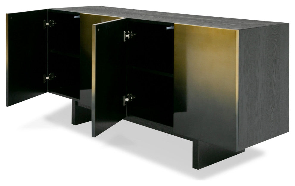 Modrest Elmira Glam Black Ash, Gradient Stainless Steel Buffet
