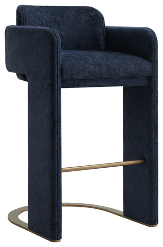 Indigo Blue Upholstered Bar Chair