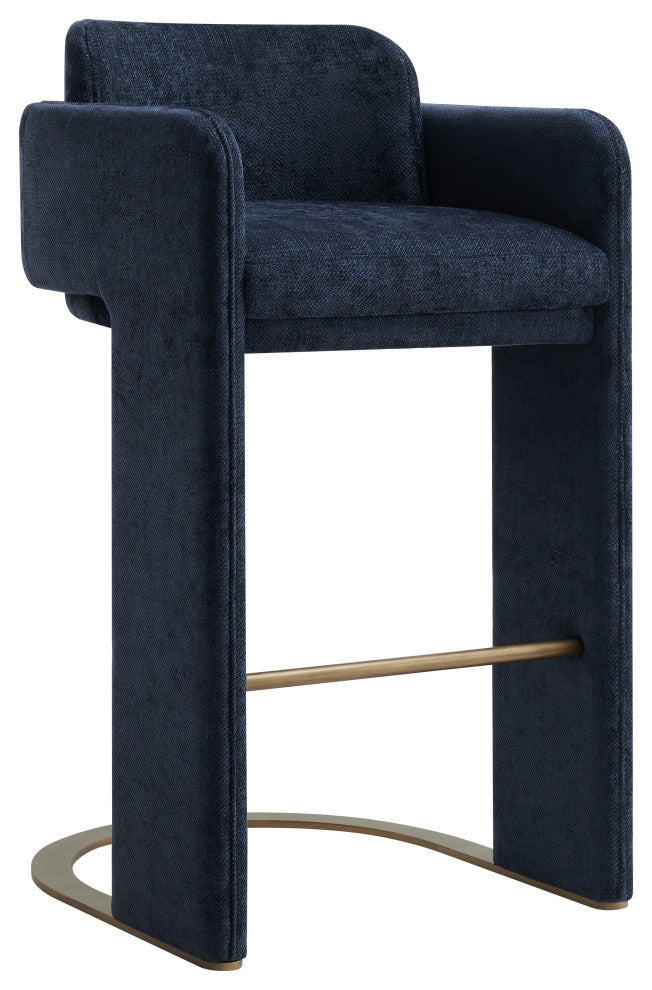 Indigo Blue Upholstered Bar Chair