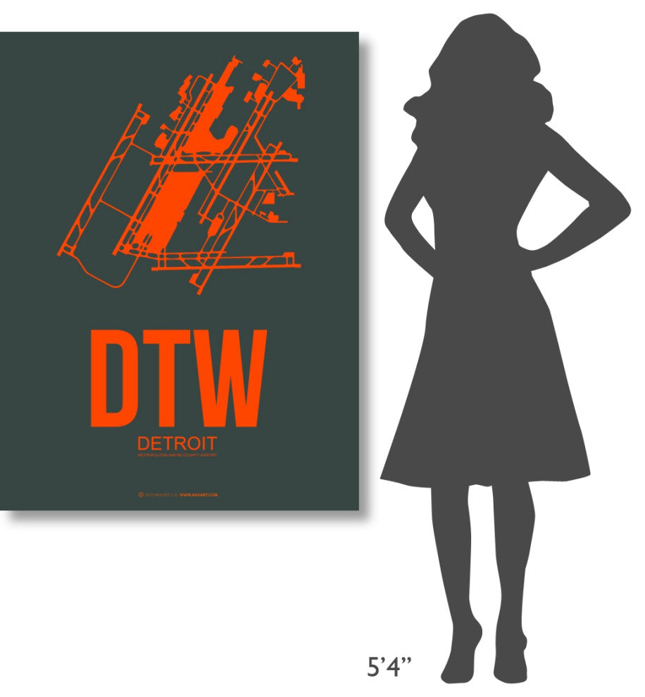 "DTW Detroit Poster 3" Fine Art Print