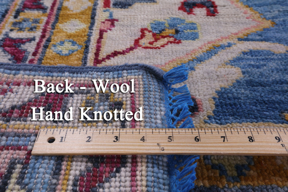 9' Square Handmade Turkish Oushak Wool Rug - Q13318