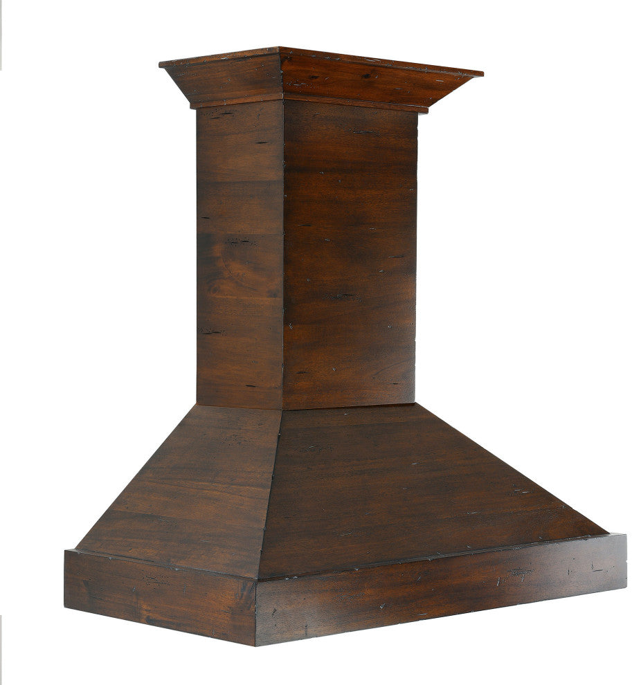 ZLINE 48 in. Wooden Wall Mount Range Hood, Walnut Includes Motor, KBRR-48
