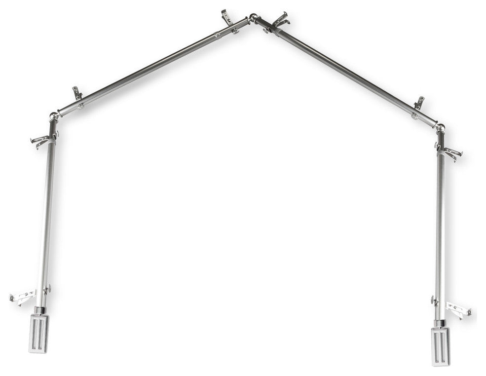 Mabel 13/16" 4-Sided Bay Window Curtain Rod, Satin Nickel