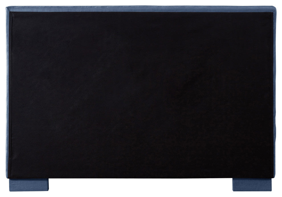 Paxton Chenille Fabric Upholstered Bed, Blue, Full