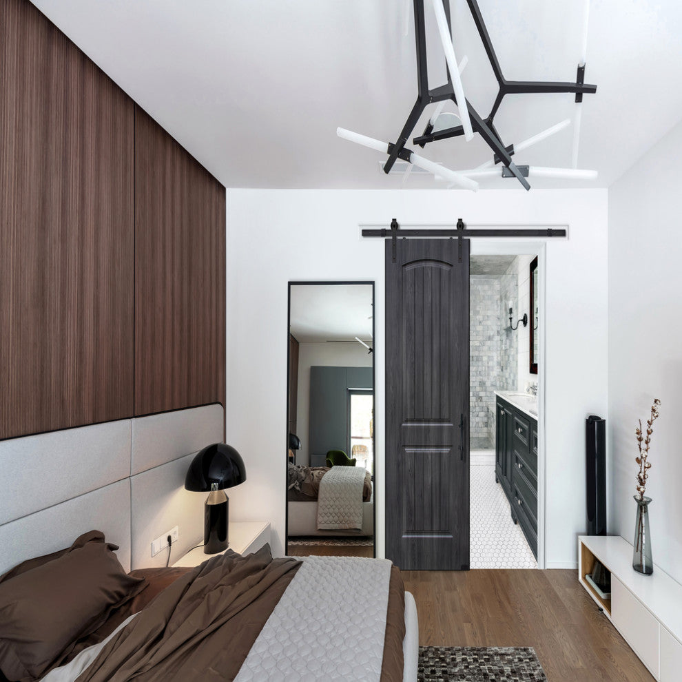 Midnight Solid 2 Panel MDF Barn Door, 36" X 80"