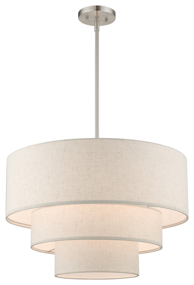 Livex Lighting Gladstone 4-Light Brushed Nickel Pendant Chandelier