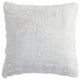Ruched Rabbit Euro Faux Fur Pillow with Down Insert, 27"x27", White