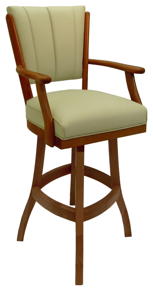 Classic Counter Bar Stools 26" 30" Extra Tall 34", Ocean Beige Vinyl, Honey, 34"