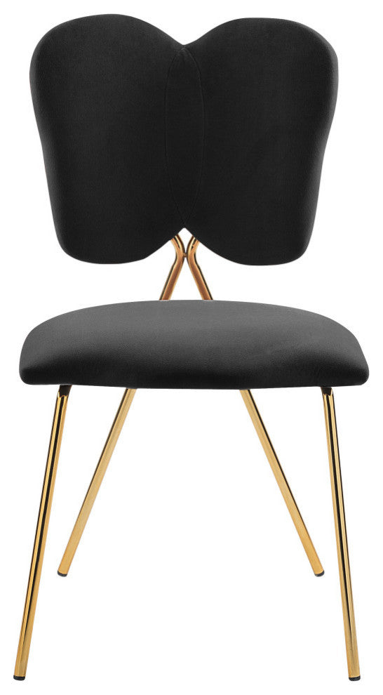 Angel Velvet Dining Chair (Set of 2), Black