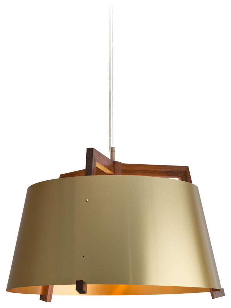 Ignis 24 Pendant LED, Brushed Brass, 72" Black Rigid Stem