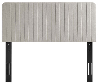 Milenna Channel Tufted Upholstered Fabric Twin Headboard Oatmeal