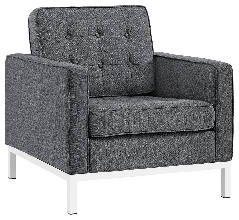 Loft Upholstered Fabric Armchair, Gray