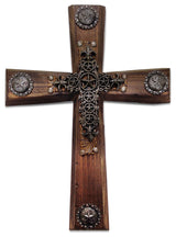 Wood Cross With Star Cross Overlay