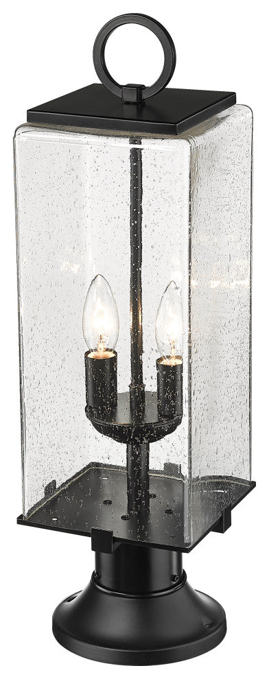 Zlite 592PHMR-553PM-BK 2-Light Outdoor Pier Mounted Fixture, Seedy