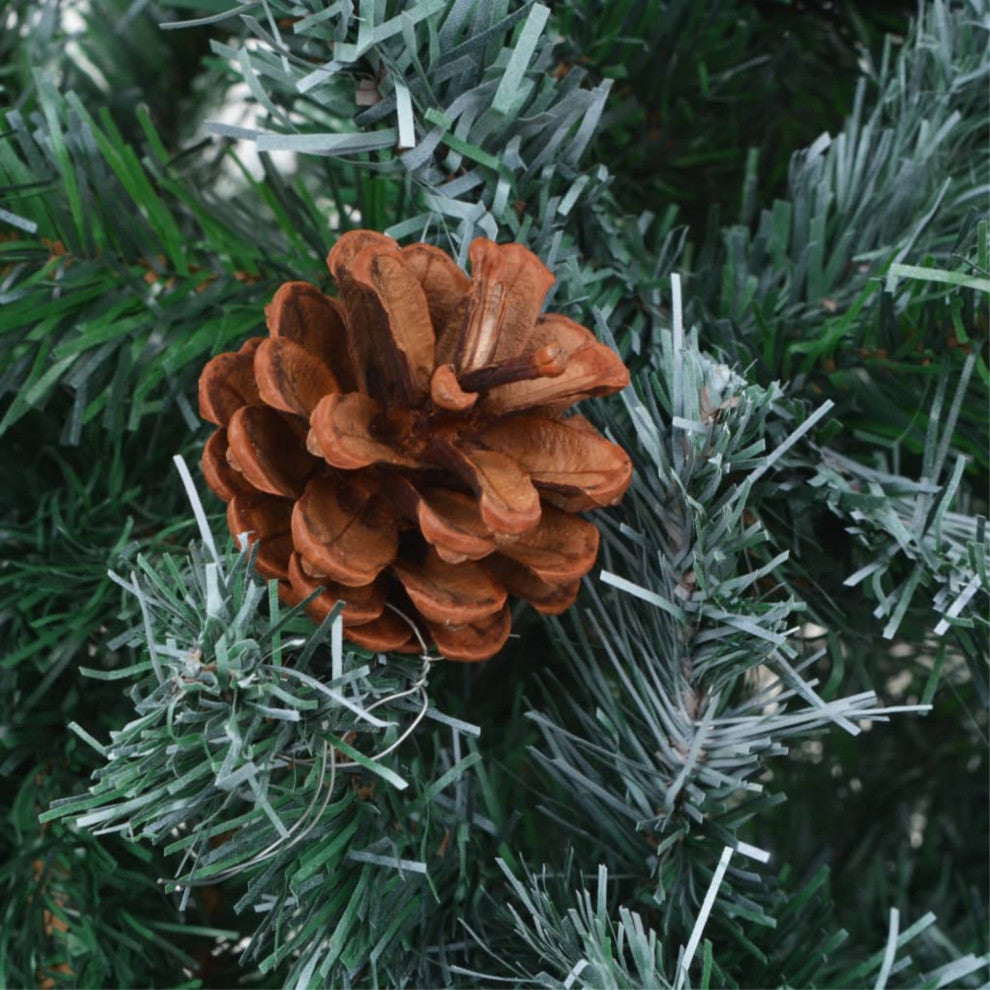 vidaXL Frosted Christmas Tree With Pinecones 59.1"